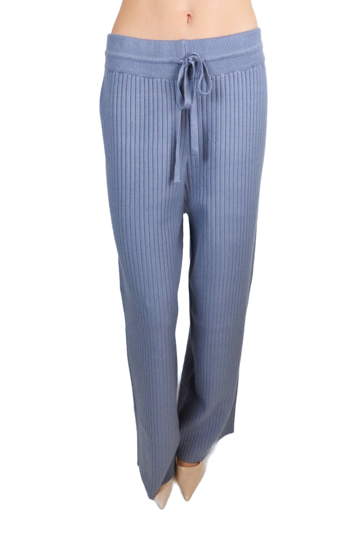 beige botany blue ribbed lounge pants (s)