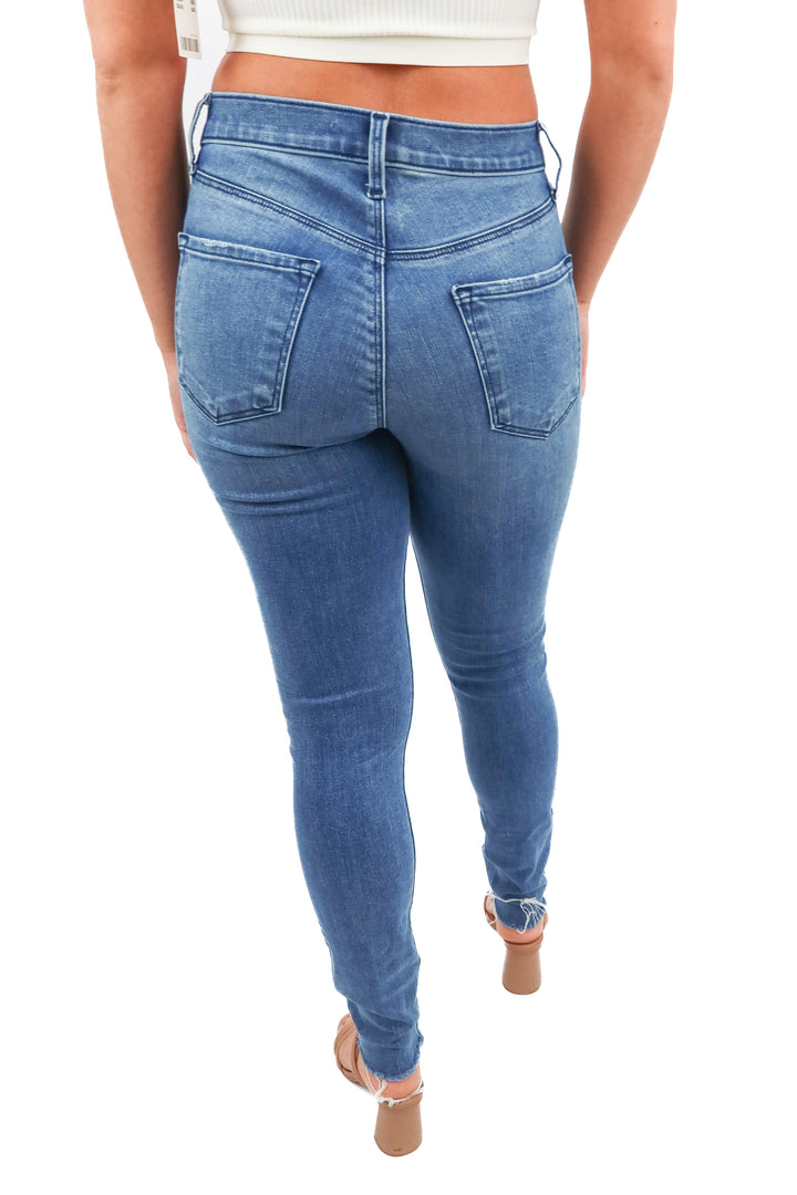 J Brand light wash raw hem skinny jeans (26)