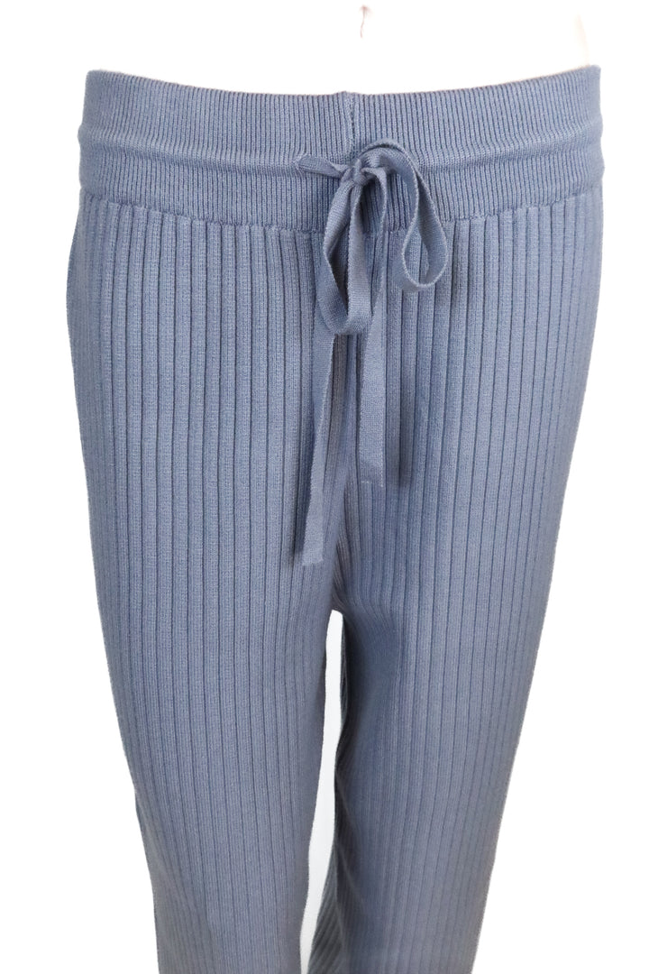 beige botany blue ribbed lounge pants (s)