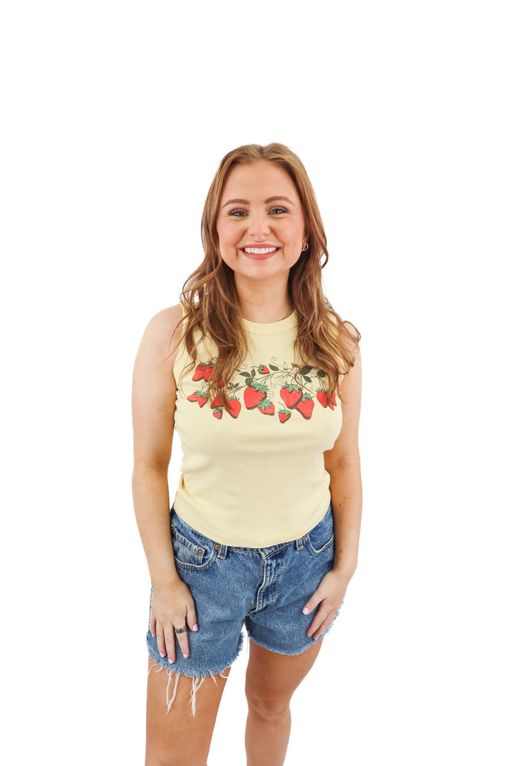 daydreamer yellow strawberry tank (s)