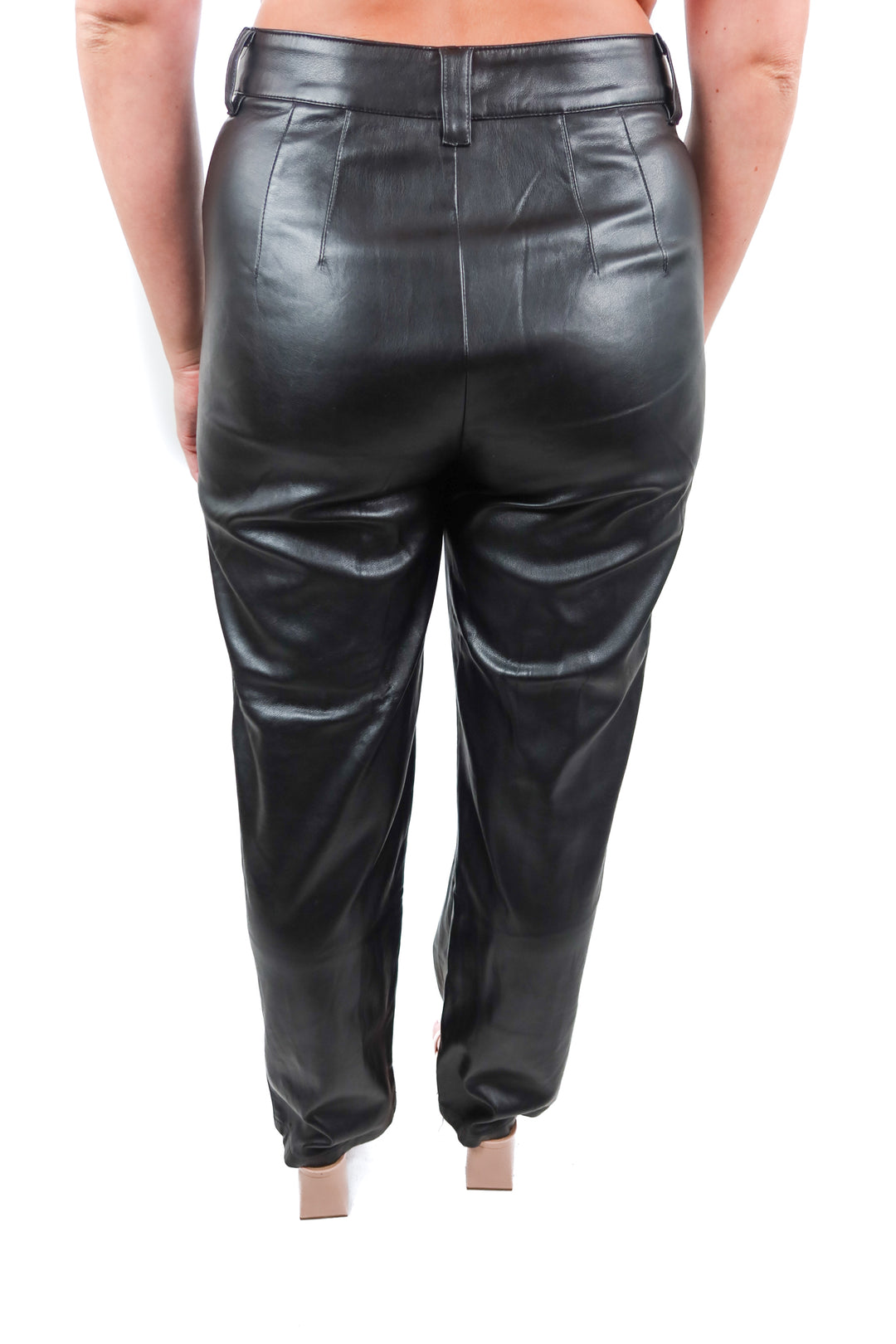 lulus black vegan leather pants (L)