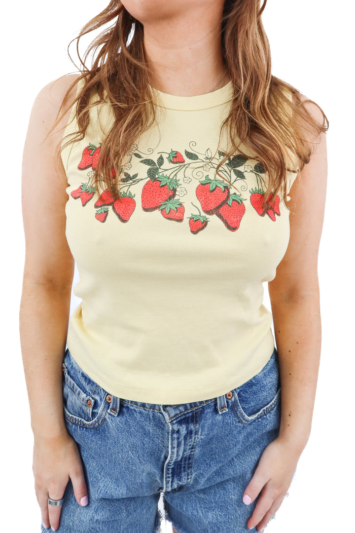 daydreamer yellow strawberry tank (s)