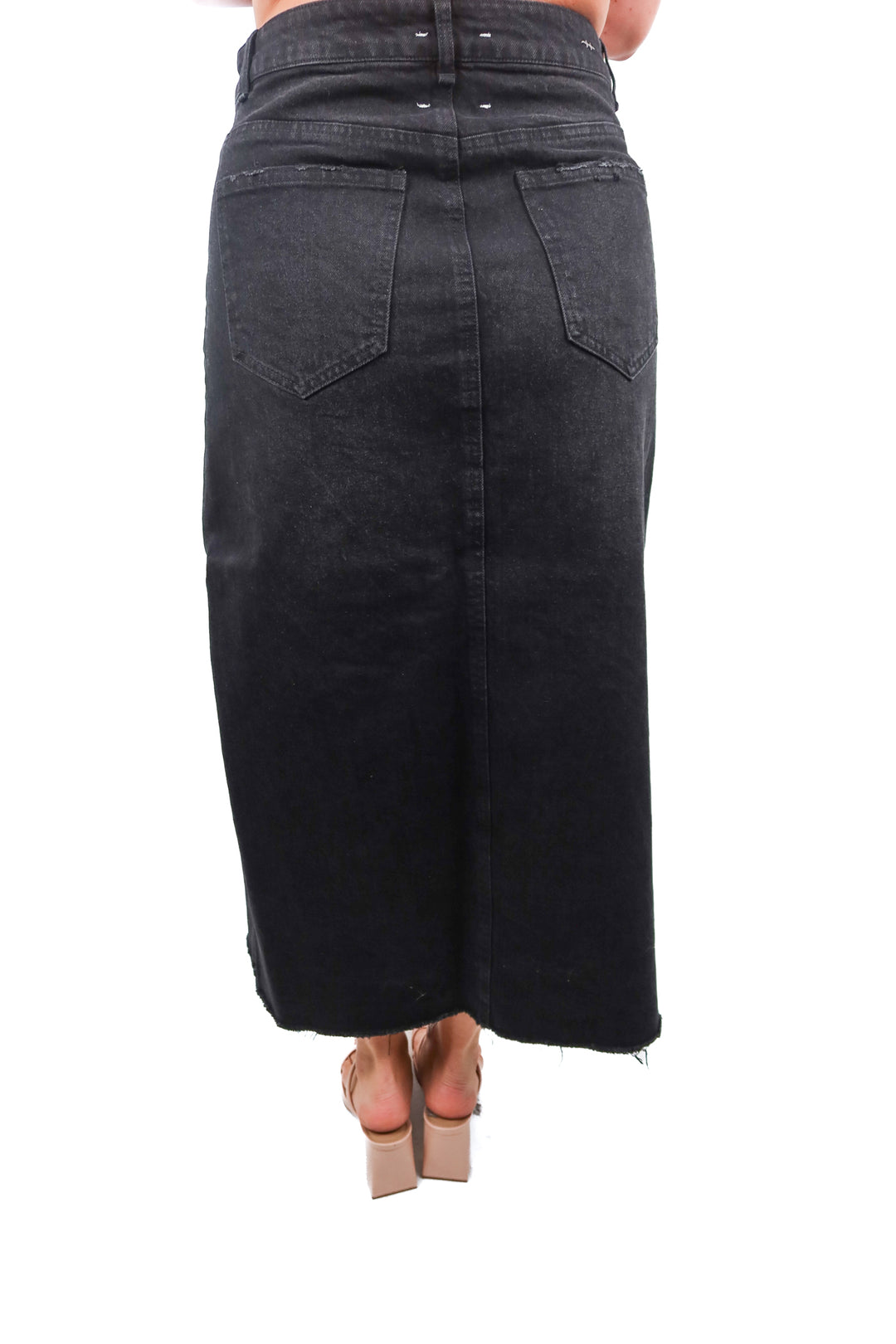 habitual black denim midi skirt (10)