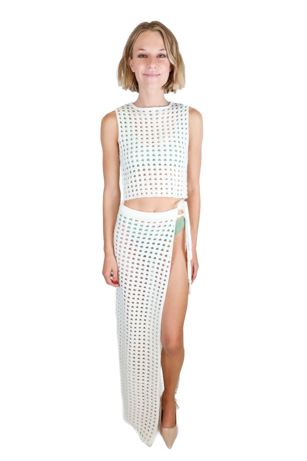 boohoo white crotchet Set NWT (M)