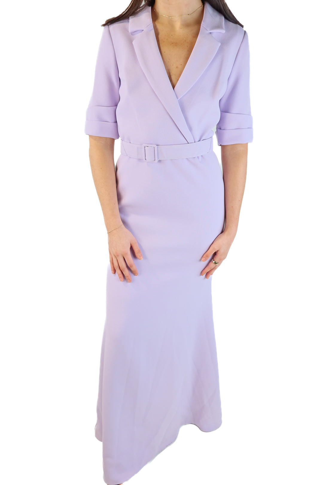 Badgley Mischka Lavender Maxi Dress NWT (6; retail $650)