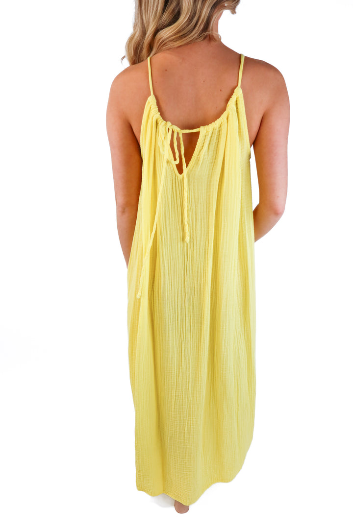 Michael Stars Yellow Double Gauze Dress NWT (M; retail $178)