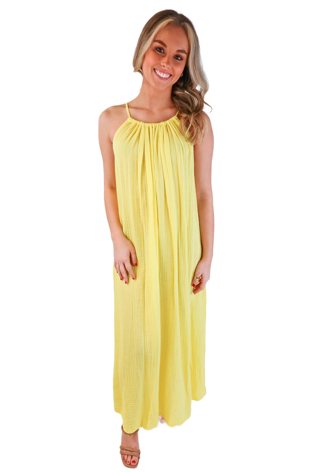 Michael Stars Yellow Double Gauze Dress NWT (M; retail $178)