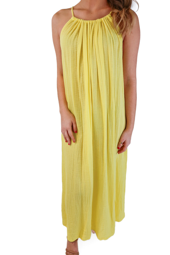 Michael Stars Yellow Double Gauze Dress NWT (M; retail $178)