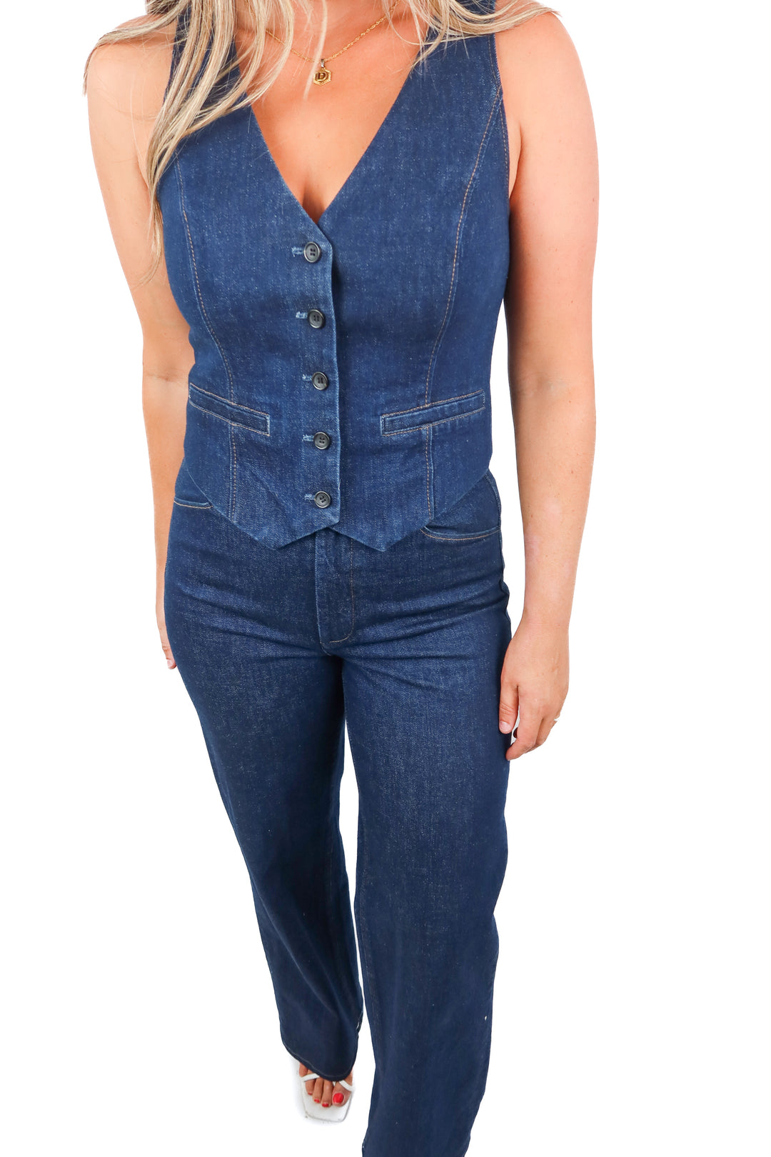 AUCTION (BID ONLY) paige dark wash denim set (8)- ends 8/19 at 8 pm CT