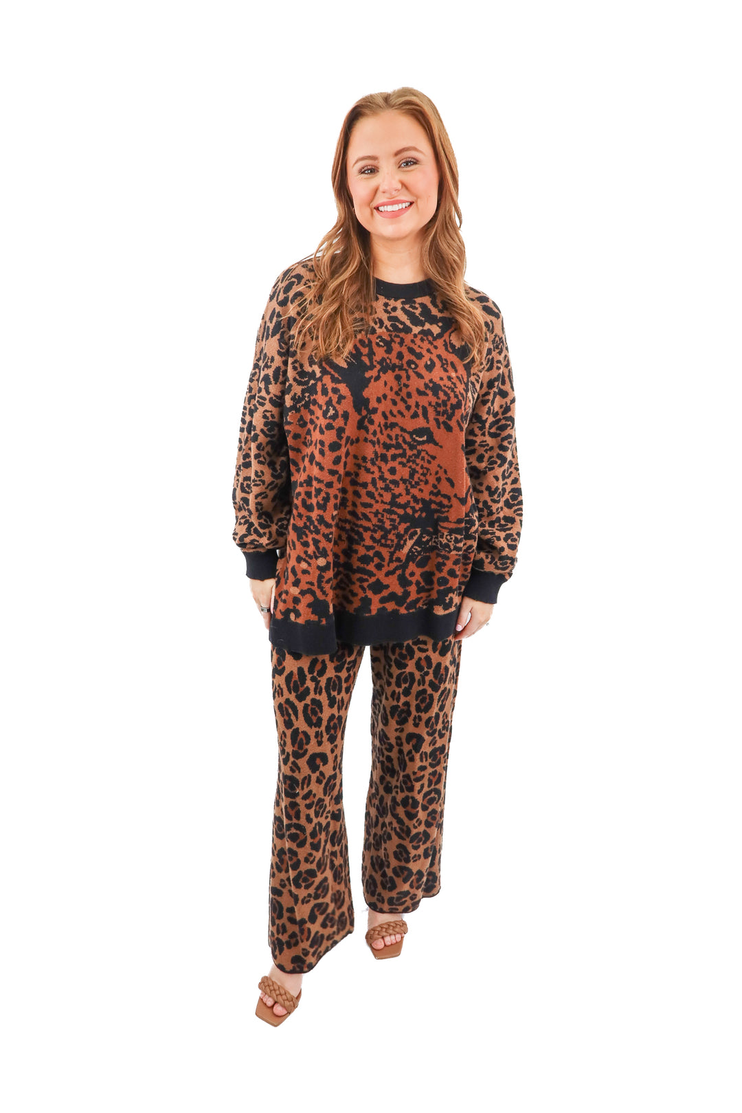 show me your mumu cheetah knit set (m; retail $258)