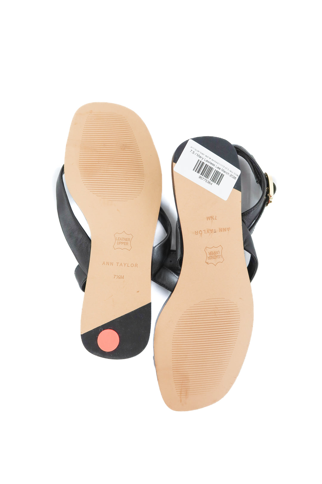 ann taylor black leather sandals NWOB (7.5; retail $138)