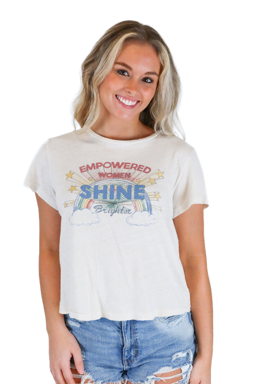 RE/DONE Cream Empowered Women Graphic T-shirt (S; retail $135)