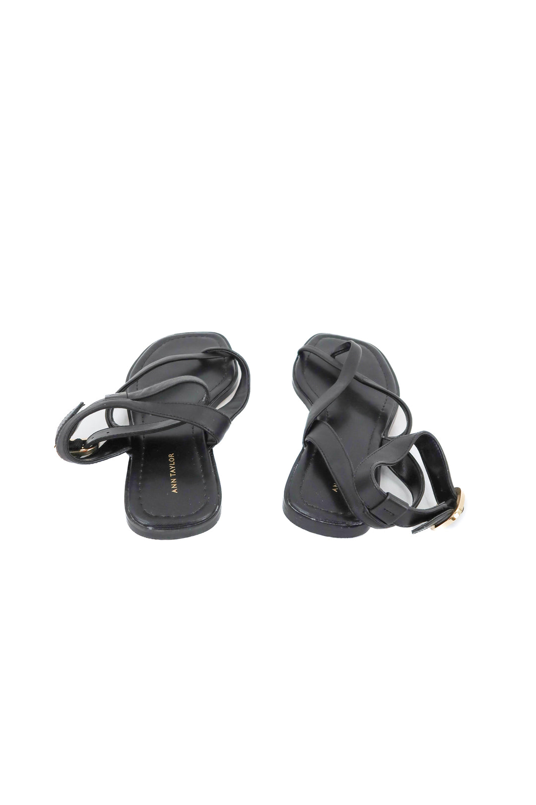 ann taylor black leather sandals NWOB (7.5; retail $138)