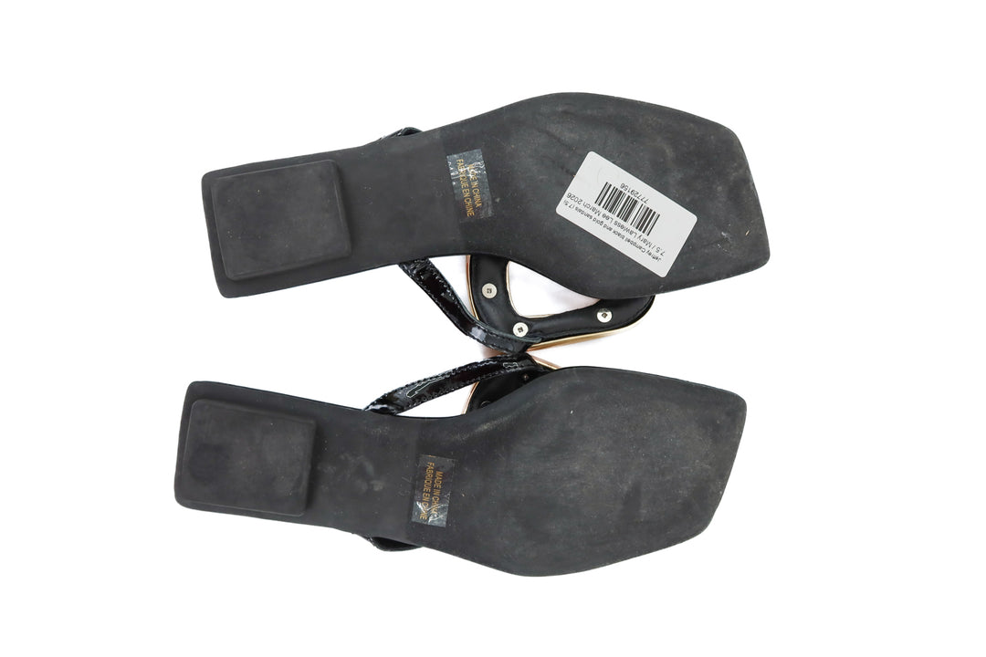 Jeffrey Campbell black and gold sandals (7.5)
