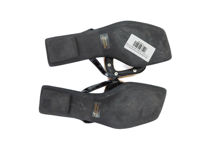 Jeffrey Campbell black and gold sandals (7.5)