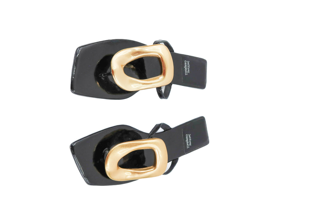Jeffrey Campbell black and gold sandals (7.5)