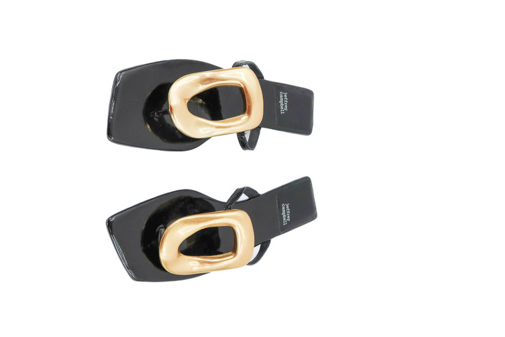 Jeffrey Campbell black and gold sandals (7.5)