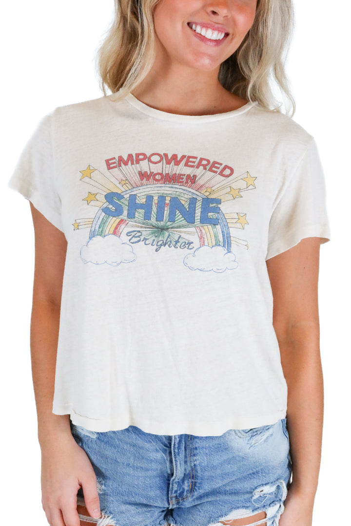 RE/DONE Cream Empowered Women Graphic T-shirt (S; retail $135)