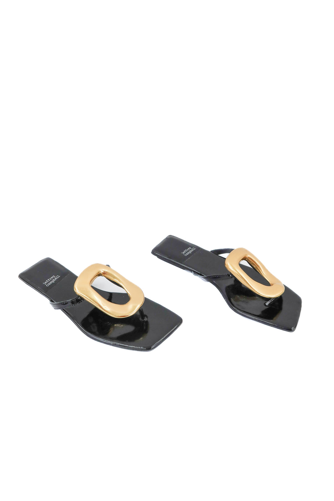 Jeffrey Campbell black and gold sandals (7.5)