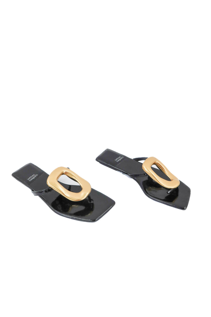 Jeffrey Campbell black and gold sandals (7.5)
