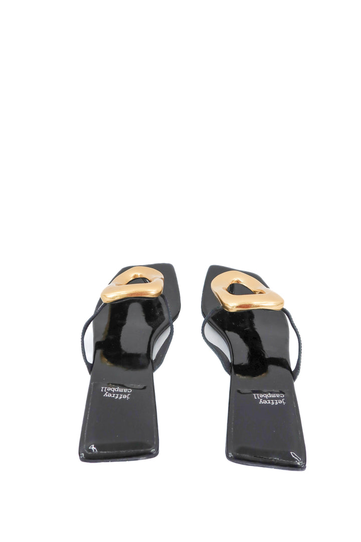 Jeffrey Campbell black and gold sandals (7.5)