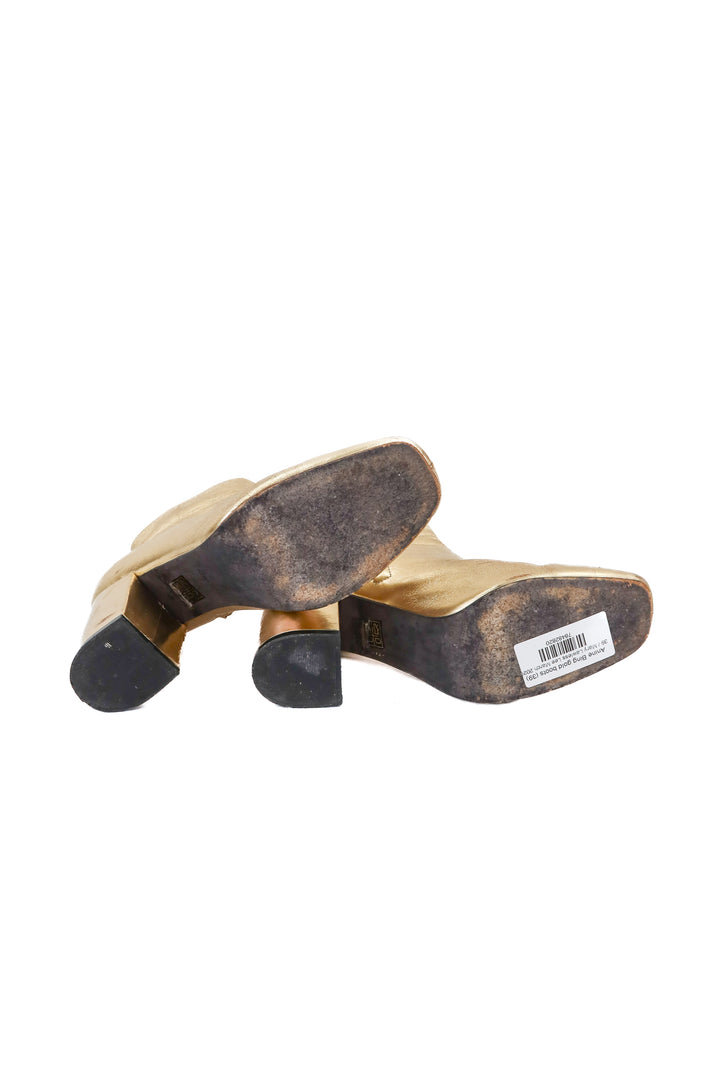 Anine Bing gold boots (39; retail $795)