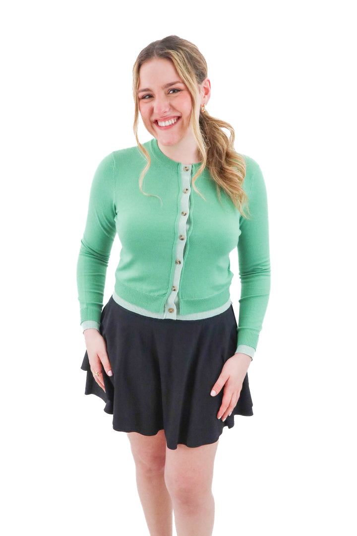 astr the label green cardigan (s; retail $119)