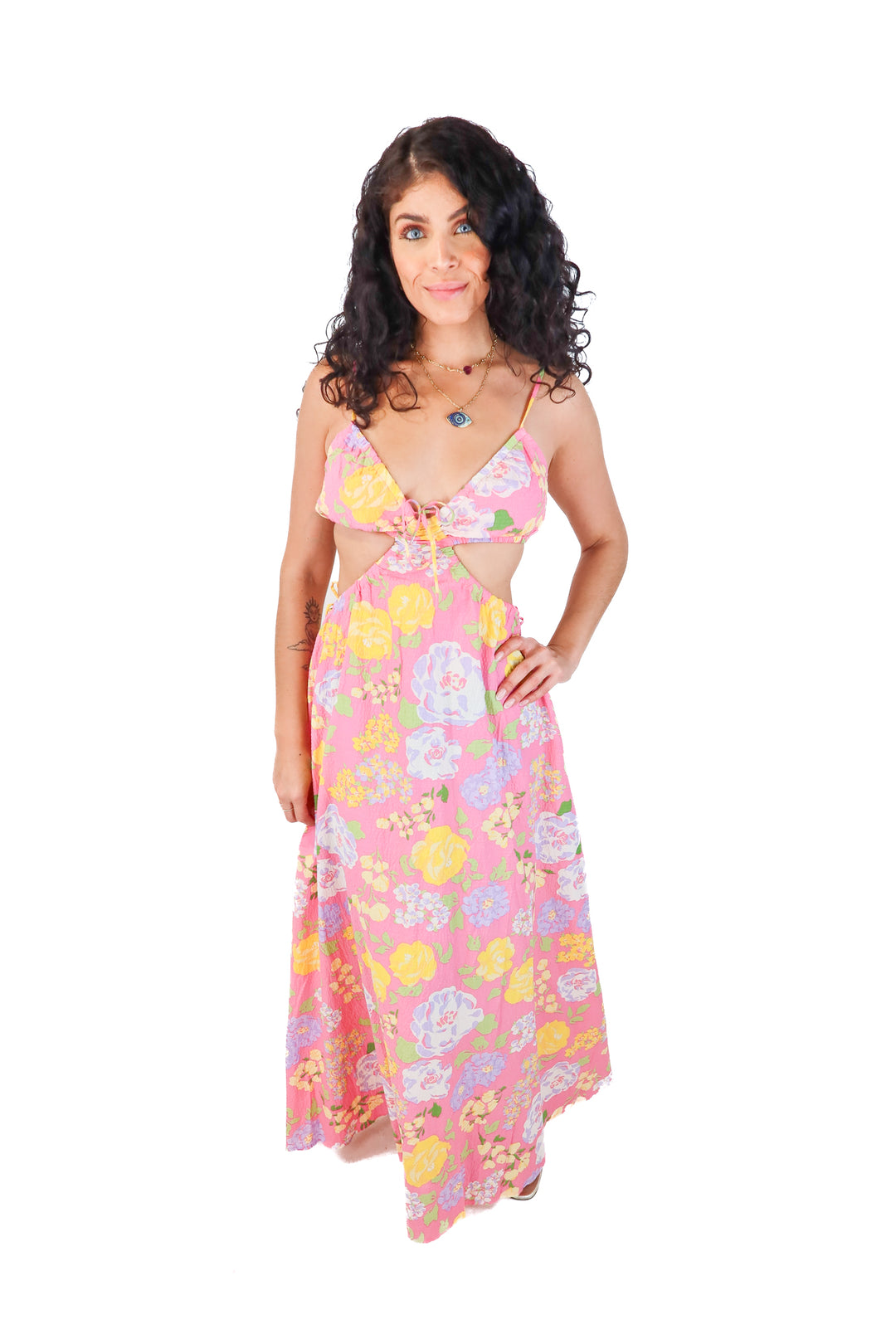 sabo skirt pink floral dress NWT (s; retail $118)
