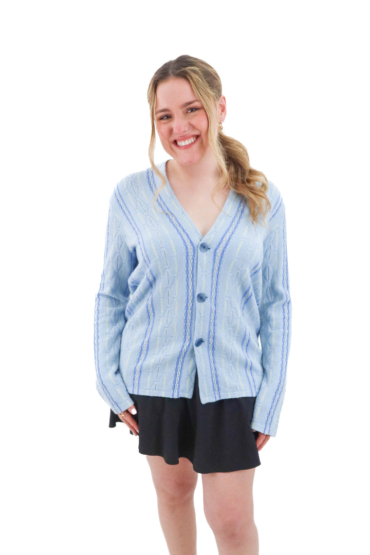 guest in residence blue cashmere cardigan (s; retail $365)