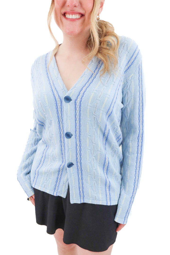 guest in residence blue cashmere cardigan (s; retail $365)