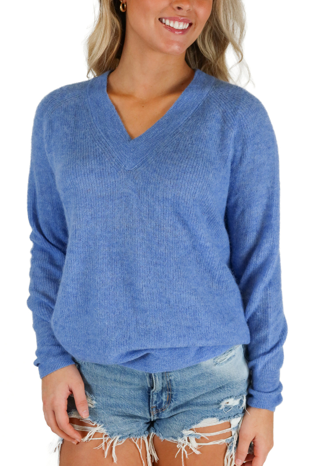 Madewell Cornflower Blue V-neck Sweater (XS; retail $54.97)