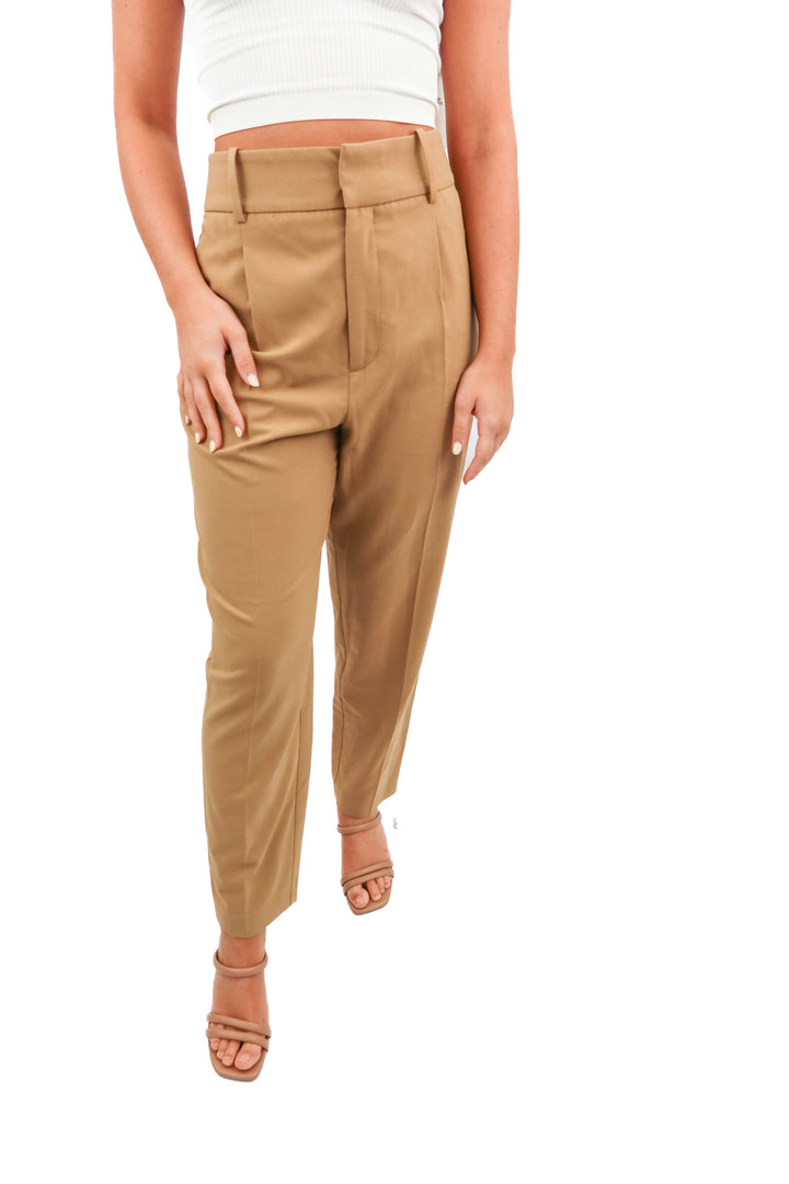 zara brown slim trousers (s)
