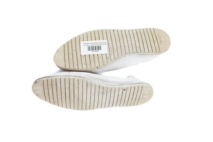 Concept white leather flats (7.5; retail $148)