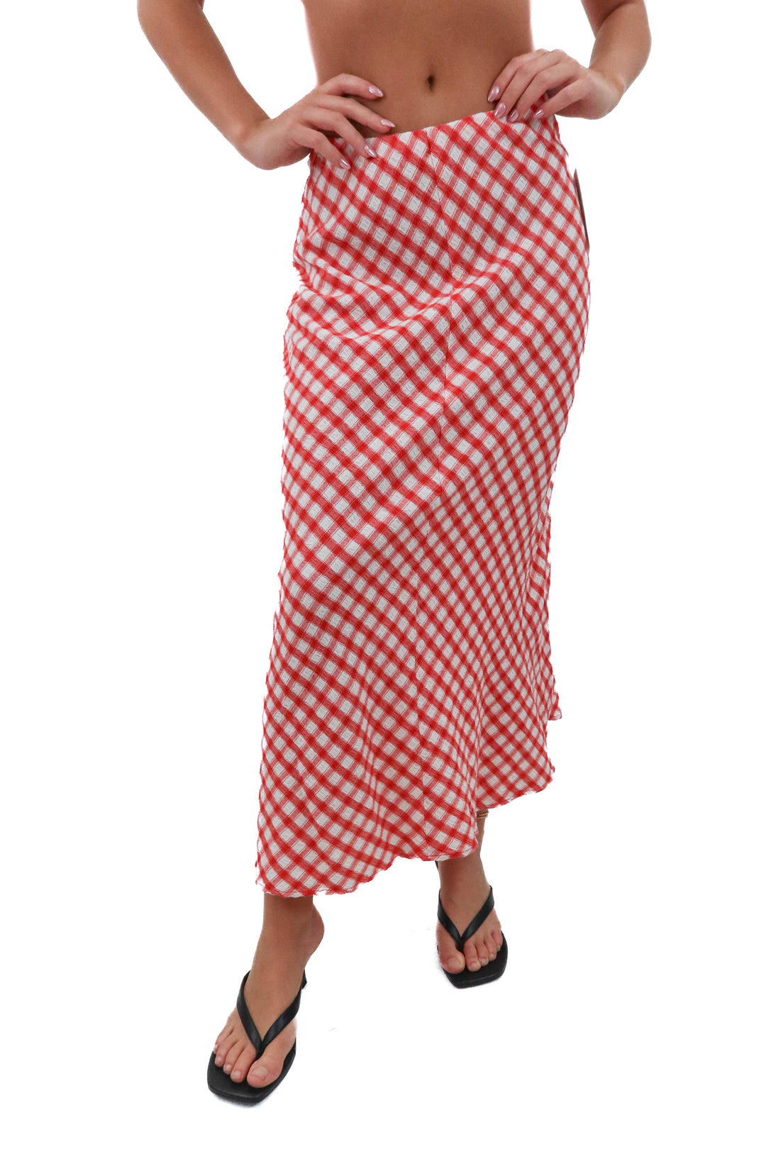 universal threads red and white gingham skirt nwt (xs)
