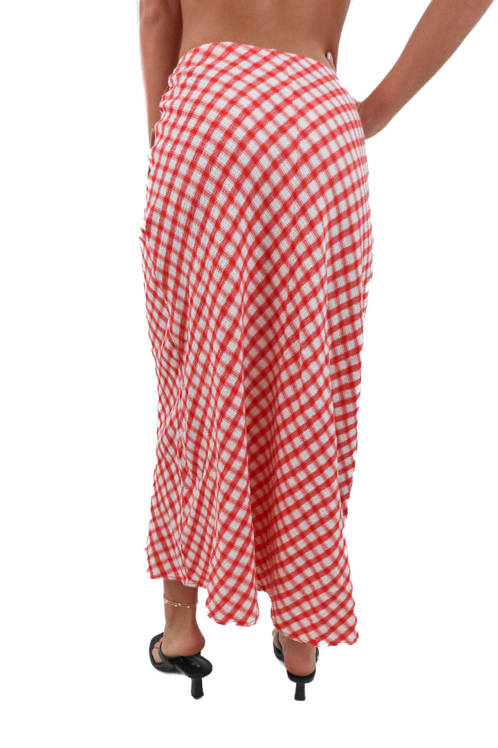 universal threads red and white gingham skirt nwt (xs)
