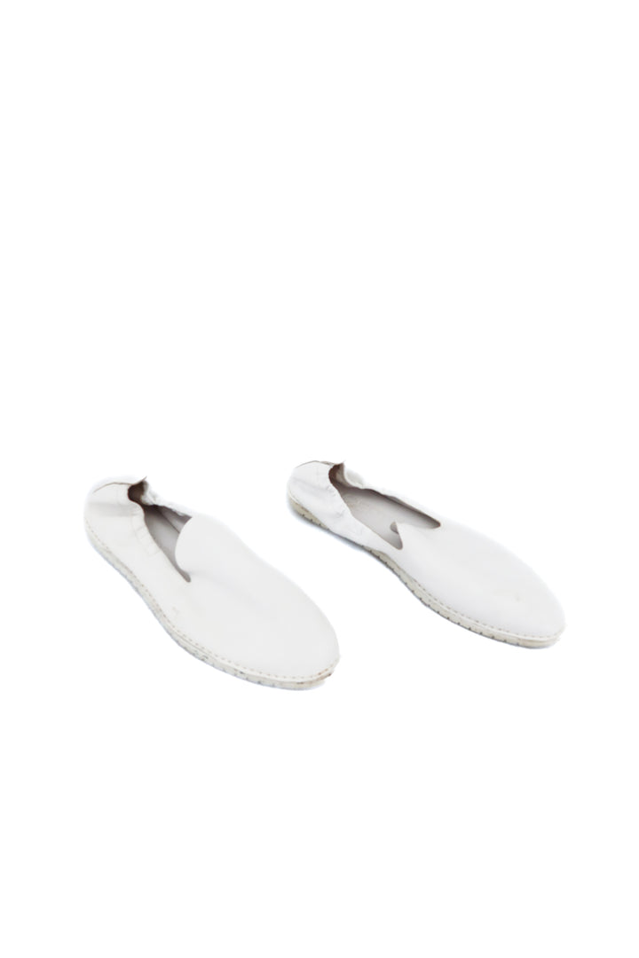 Concept white leather flats (7.5; retail $148)