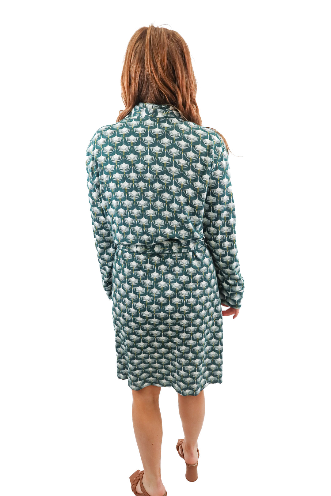 Petite Plume green patterned robe (S)