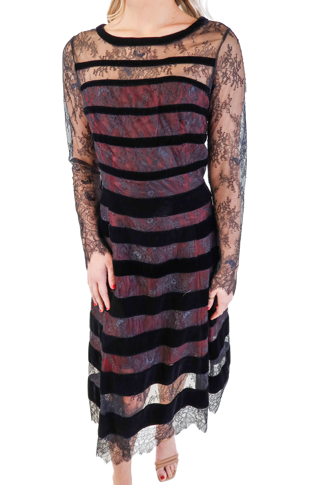 Sachin & Babi noir black lace midi dress NWT (4; retails for $725)*