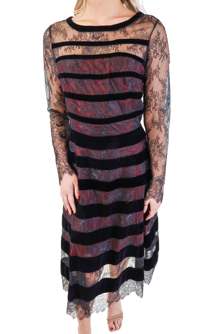 Sachin & Babi noir black lace midi dress NWT (4; retails for $725)*