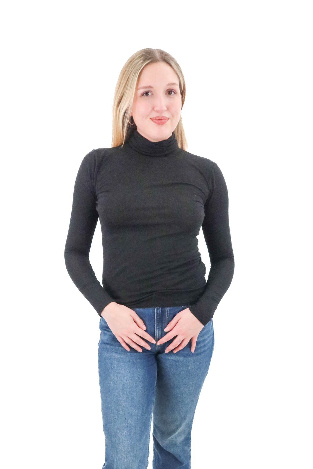 ramy brook black turtle neck top (s; retail $225)