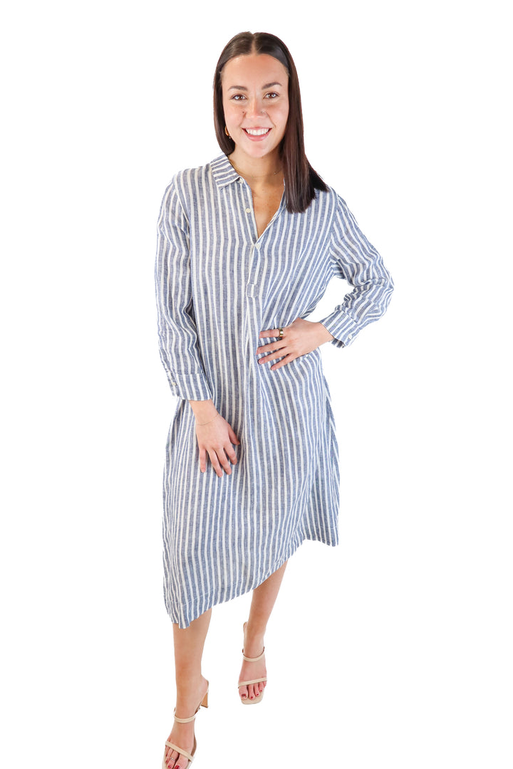 CP Shades Striped Linen Shirtdress (M)