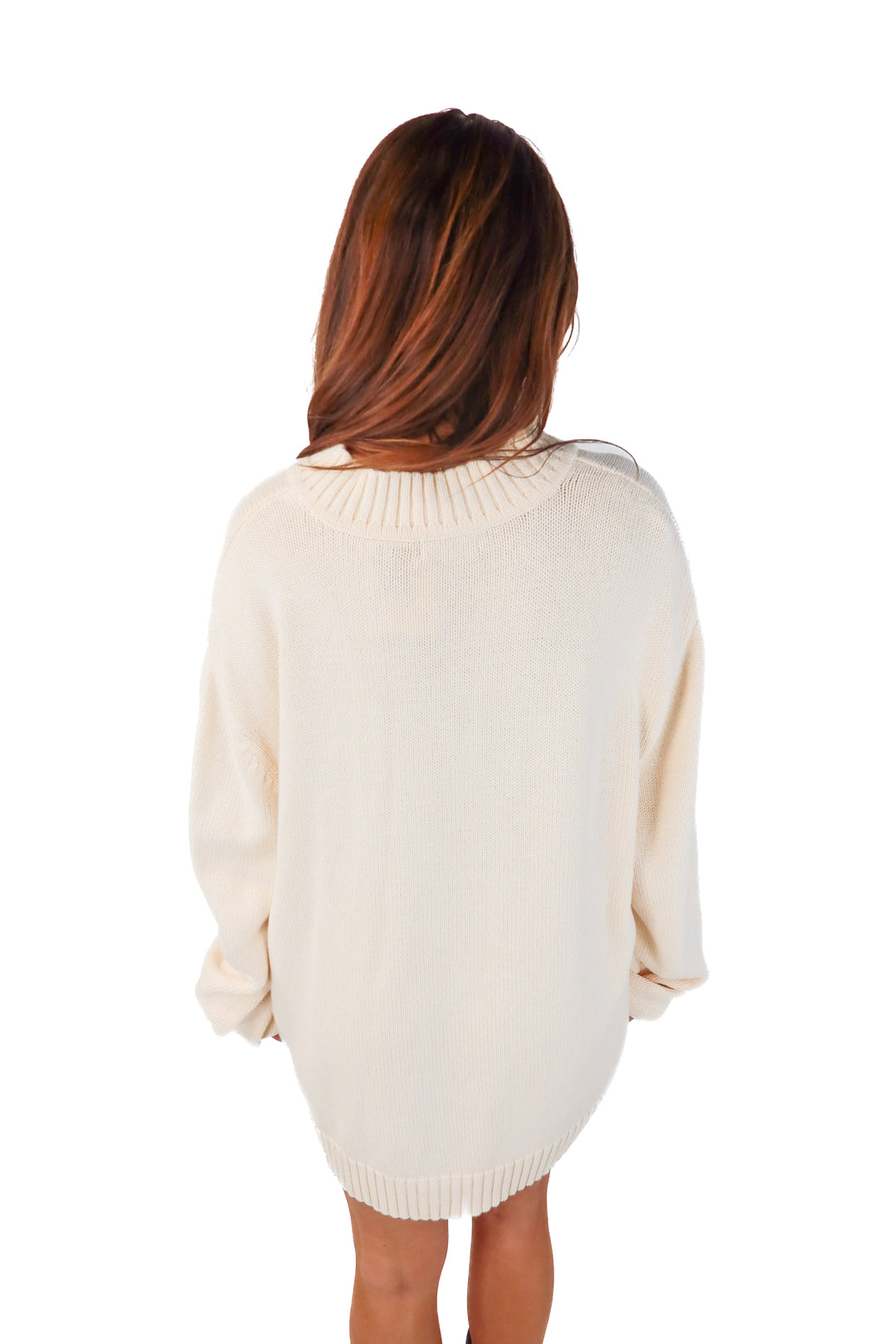 saddlebread cream knit quarter zip (XL)