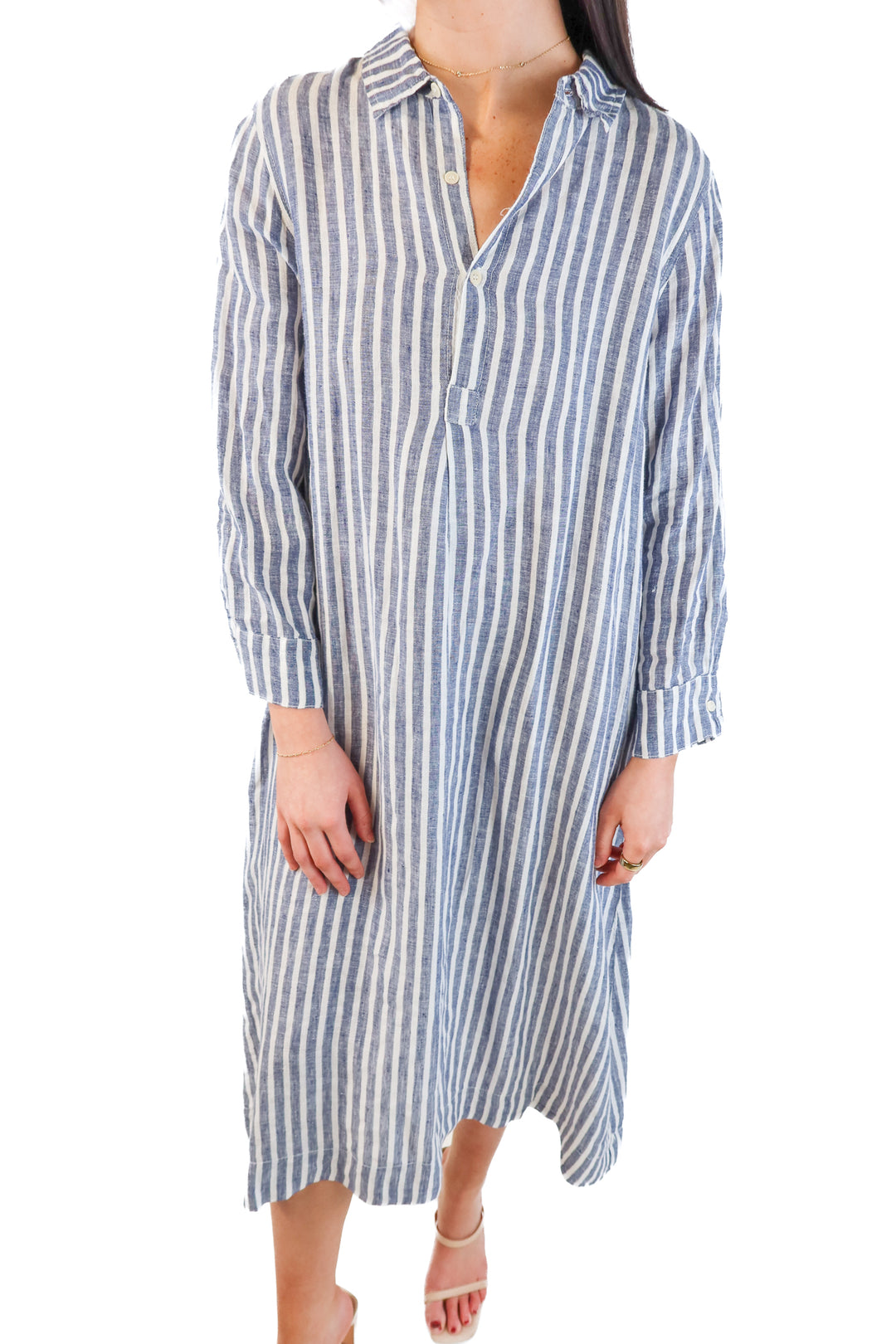 CP Shades Striped Linen Shirtdress (M)