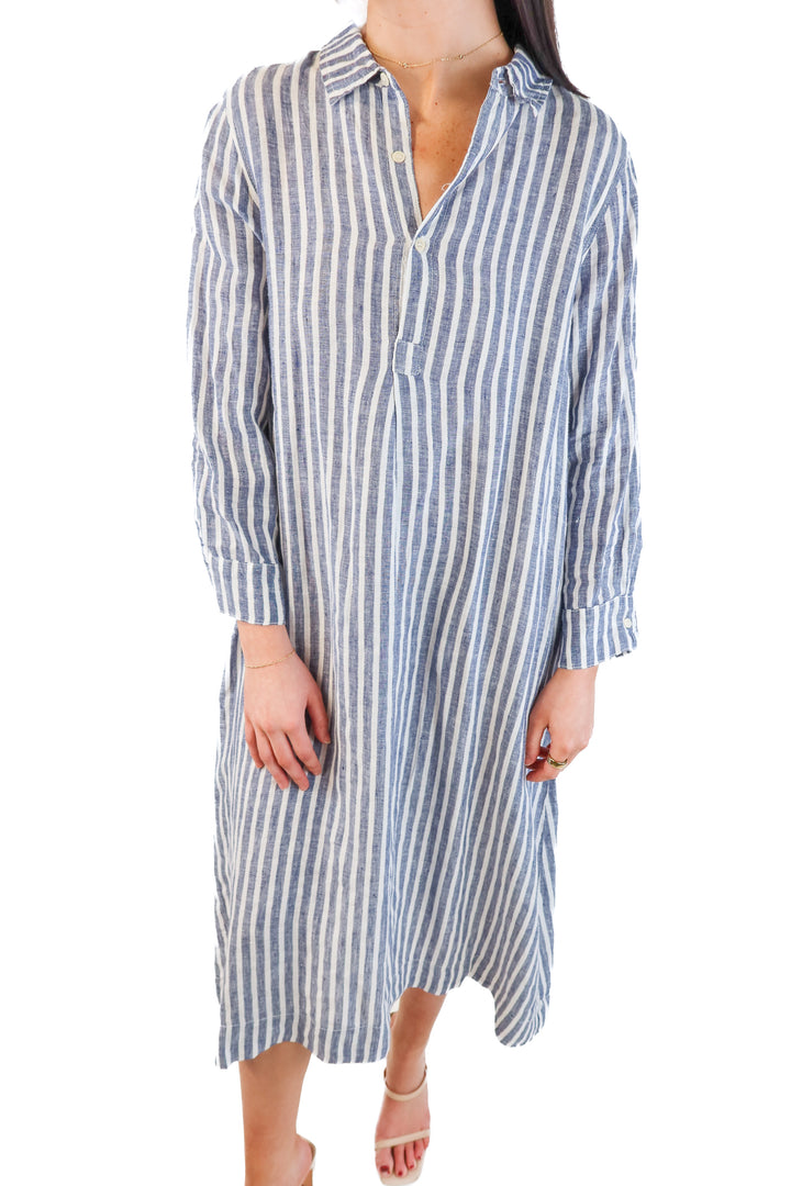 CP Shades Striped Linen Shirtdress (M)
