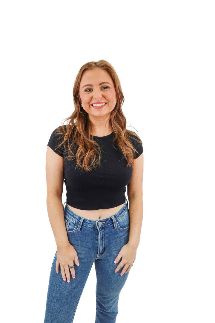 reformation black tshirt (s; retail $48)