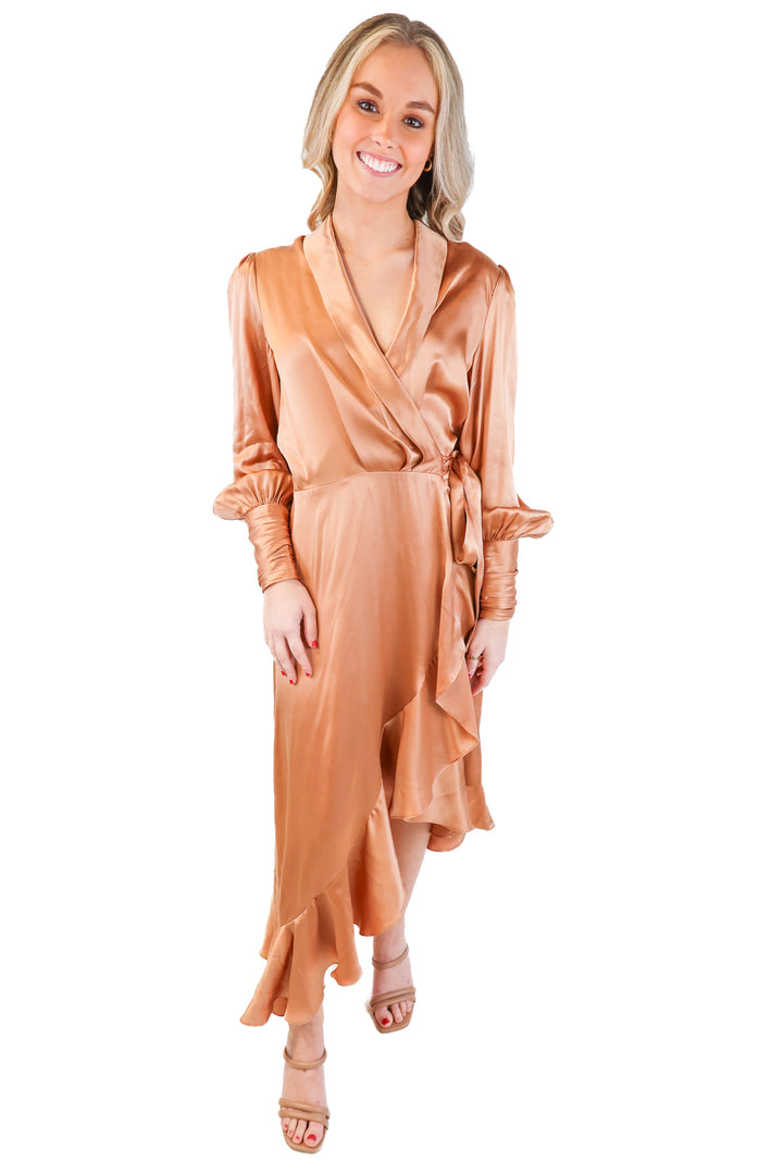 Zimmerman Silk Rose Gold Dress (1; retail $763)