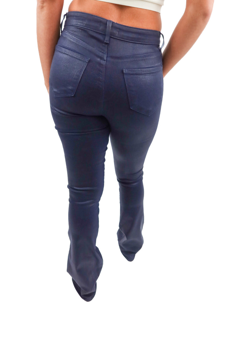 L'Agence blue waxy flare jeans (26)