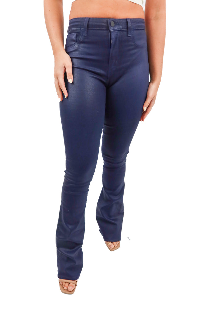 L'Agence blue waxy flare jeans (26)