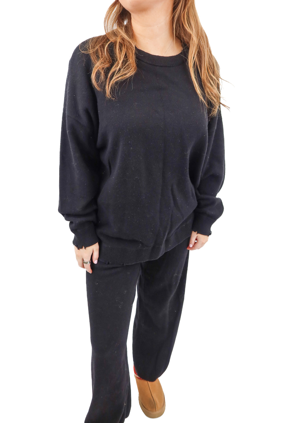 Show Me Your Mumu black long sleeve and pants set (S; retail $275)