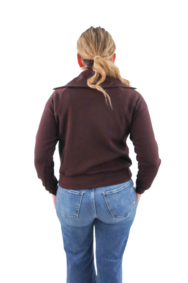 spanx brown pullover (s); retail $128